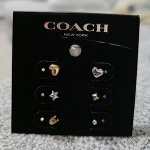 Coach Mixed Metal Stud Earrings Set